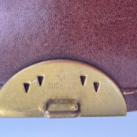 VTG Sudhaus 80's Leather Briefcase Key Detachable Strap Minimalist Old Money - Picture 7 of 17